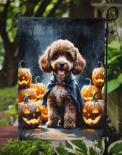 Load image into Gallery viewer, Chocolate Poodle Puppy Halloween Garden Flag