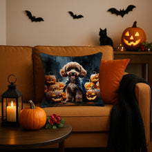 Load image into Gallery viewer, Chocolate Poodle Puppy Halloween Throw Pillow
