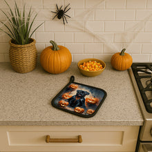 Load image into Gallery viewer, Black Pug Puppy Halloween Pair of Pot Holders