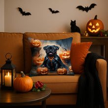 Load image into Gallery viewer, Black Pug Puppy Halloween Throw Pillow