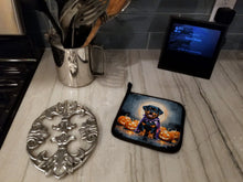 Load image into Gallery viewer, Rottweiler Puppy Halloween Pair of Pot Holders