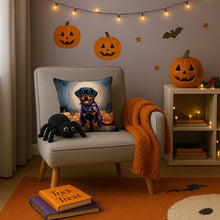 Load image into Gallery viewer, Rottweiler Puppy Halloween Throw Pillow
