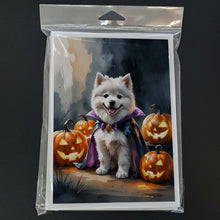 Load image into Gallery viewer, Samoyed Puppy Halloween Greeting Cards Pack of 8