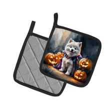 Load image into Gallery viewer, Samoyed Puppy Halloween Pair of Pot Holders