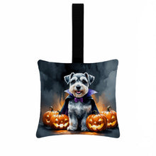 Load image into Gallery viewer, Schnauzer Puppy Halloween Mini Hanging Pillow Ornament 3.5 × 3.5