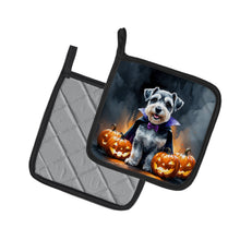 Load image into Gallery viewer, Schnauzer Puppy Halloween Pair of Pot Holders