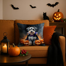 Load image into Gallery viewer, Schnauzer Puppy Halloween Throw Pillow