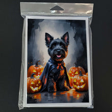 Load image into Gallery viewer, Scottish Terrier Puppy Halloween Greeting Cards Pack of 8