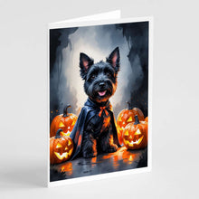 Load image into Gallery viewer, Scottish Terrier Puppy Halloween Greeting Cards Pack of 8