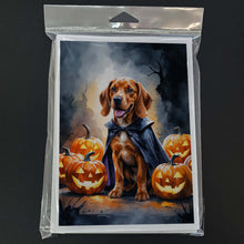 Load image into Gallery viewer, Vizsla Puppy Halloween Greeting Cards Pack of 8