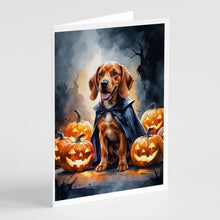Load image into Gallery viewer, Vizsla Puppy Halloween Greeting Cards Pack of 8