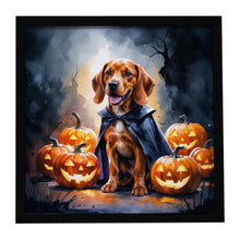 Load image into Gallery viewer, Vizsla Puppy Halloween Framed Metal Print