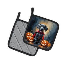 Load image into Gallery viewer, Weimaraner Puppy Halloween Pair of Pot Holders