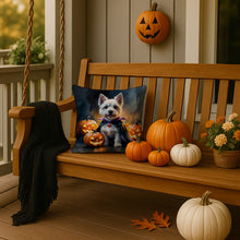 Load image into Gallery viewer, Westie Spaniel Puppy Halloween Throw Pillow
