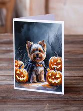 Load image into Gallery viewer, Yorkshire Terrier Puppy Halloween Greeting Cards Pack of 8