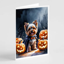 Load image into Gallery viewer, Yorkshire Terrier Puppy Halloween Greeting Cards Pack of 8
