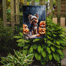 Load image into Gallery viewer, Yorkshire Terrier Puppy Halloween Garden Flag