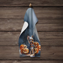 Load image into Gallery viewer, Yorkshire Terrier Puppy Halloween Kitchen Towel