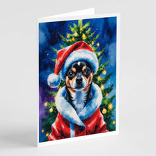 Load image into Gallery viewer, Black and Tan Chihuahua Christmas Greeting Cards Pack of 8
