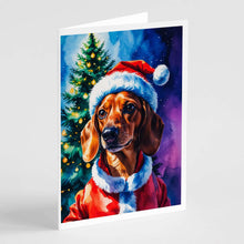 Load image into Gallery viewer, Red Dachshund Christmas Greeting Cards Pack of 8
