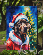 Load image into Gallery viewer, Chocolate Labrador Retriever Christmas Garden Flag