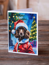 Load image into Gallery viewer, Chocolate Poodle Christmas Greeting Cards Pack of 8