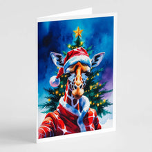 Load image into Gallery viewer, Giraffe Christmas Greeting Cards Pack of 8