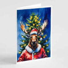 Load image into Gallery viewer, Moose Christmas Greeting Cards Pack of 8
