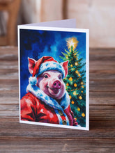 Load image into Gallery viewer, Pig Christmas Greeting Cards Pack of 8