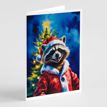 Load image into Gallery viewer, Raccoon Christmas Greeting Cards Pack of 8