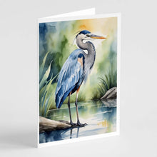 Load image into Gallery viewer, Great Blue Heron Bird Greeting Cards Pack of 8