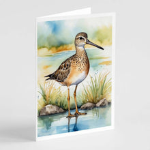 Load image into Gallery viewer, Short-billed Dowitcher Bird Greeting Cards Pack of 8