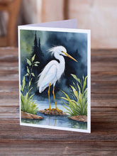 Load image into Gallery viewer, Snowy Egret Bird Greeting Cards Pack of 8