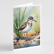 Load image into Gallery viewer, Spotted Sandpiper Bird Greeting Cards Pack of 8