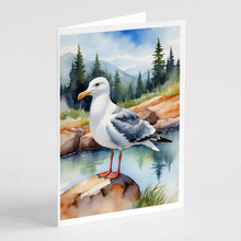 Load image into Gallery viewer, Western Gull Bird Greeting Cards Pack of 8