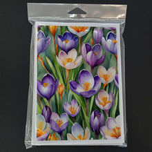 Load image into Gallery viewer, Crocus Flowers Greeting Cards Pack of 8