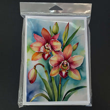 Load image into Gallery viewer, Cymbidium Orchids Greeting Cards Pack of 8