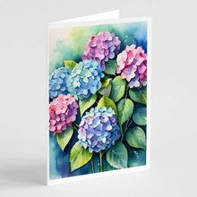 Load image into Gallery viewer, Hydrangeas Greeting Cards Pack of 8