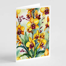 Load image into Gallery viewer, Oncidium Orchids Greeting Cards Pack of 8
