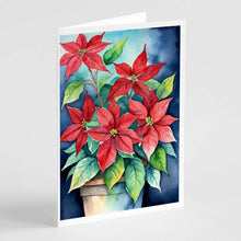 Load image into Gallery viewer, Poinsettias Greeting Cards Pack of 8
