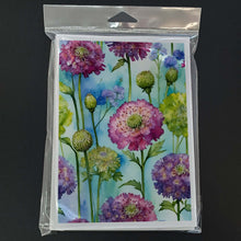 Load image into Gallery viewer, Scabiosa Flowers Greeting Cards Pack of 8