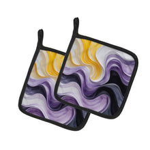 Load image into Gallery viewer, Nonbinary Pride Pair of Pot Holders