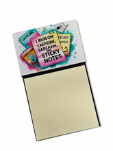 Load image into Gallery viewer, I run on caffeine Sticky Note Holder – Funny Nursing Desk Accessory, Made in USA