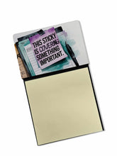 Load image into Gallery viewer, Covering something important Sticky Note Holder – Funny Nursing Desk Accessory, Made in USA