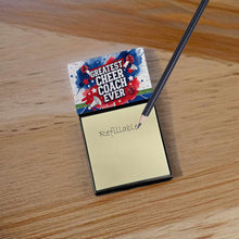 Load image into Gallery viewer, Greatest Cheer Coach Ever Funny Sticky Note Holder for Teacher's Gift