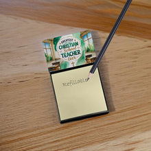 Load image into Gallery viewer, Greatest Christian School Teacher Ever Funny Sticky Note Holder for Teacher's Gift