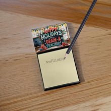 Load image into Gallery viewer, Happy Holidays to a Grade-A Teacher Funny Sticky Note Holder for Teacher's Gift