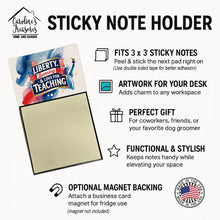 Load image into Gallery viewer, Liberty, Learning &amp; Love for Teaching Funny Sticky Note Holder for Teacher's Gift