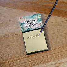 Load image into Gallery viewer, Progress Over Perfection Funny Sticky Note Holder for Teacher's Gift