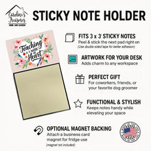 Load image into Gallery viewer, Teaching is a Work of Heart Funny Sticky Note Holder for Teacher's Gift